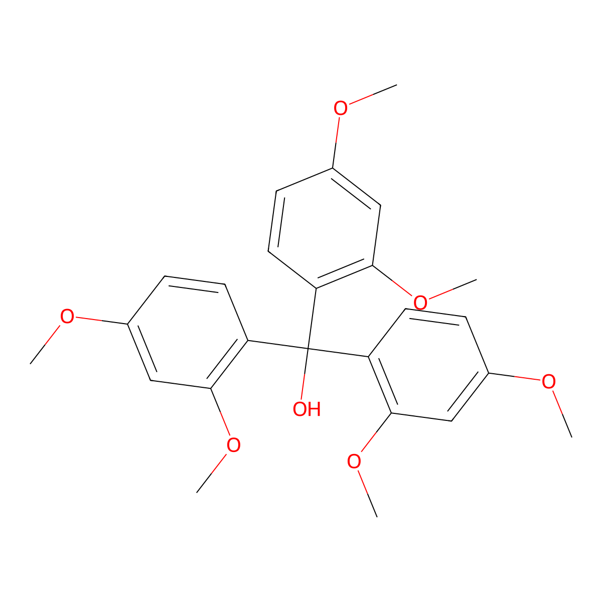 Tris(2,4-dimethoxyphenyl)methanol molecular structure, CAS 76832-37-6