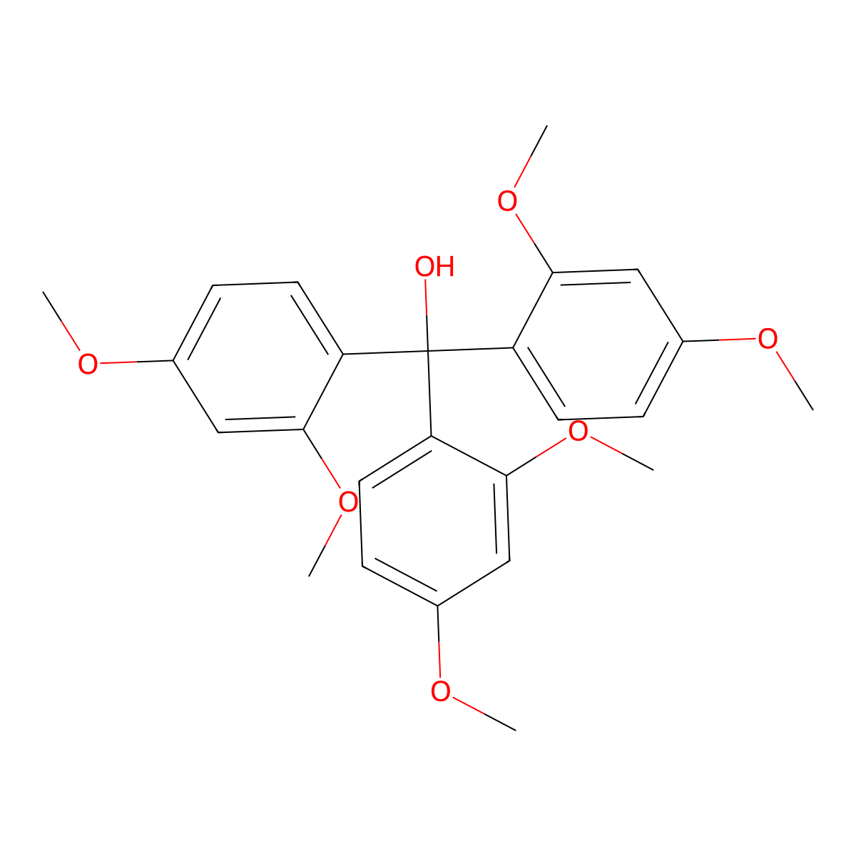 Tris(2,4-dimethoxyphenyl)methanol molecular structure, CAS 76832-37-6