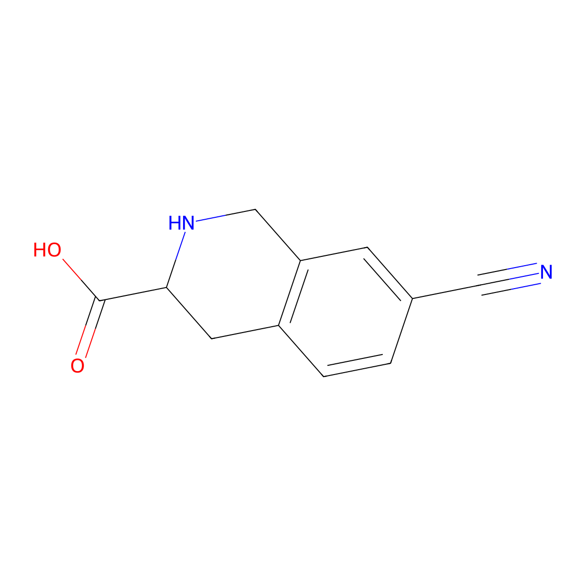 7-Cyano-1,2,3,4-tetrahydroisoquinoline-3-carboxylic acid molecular structure, CAS 768326-09-6