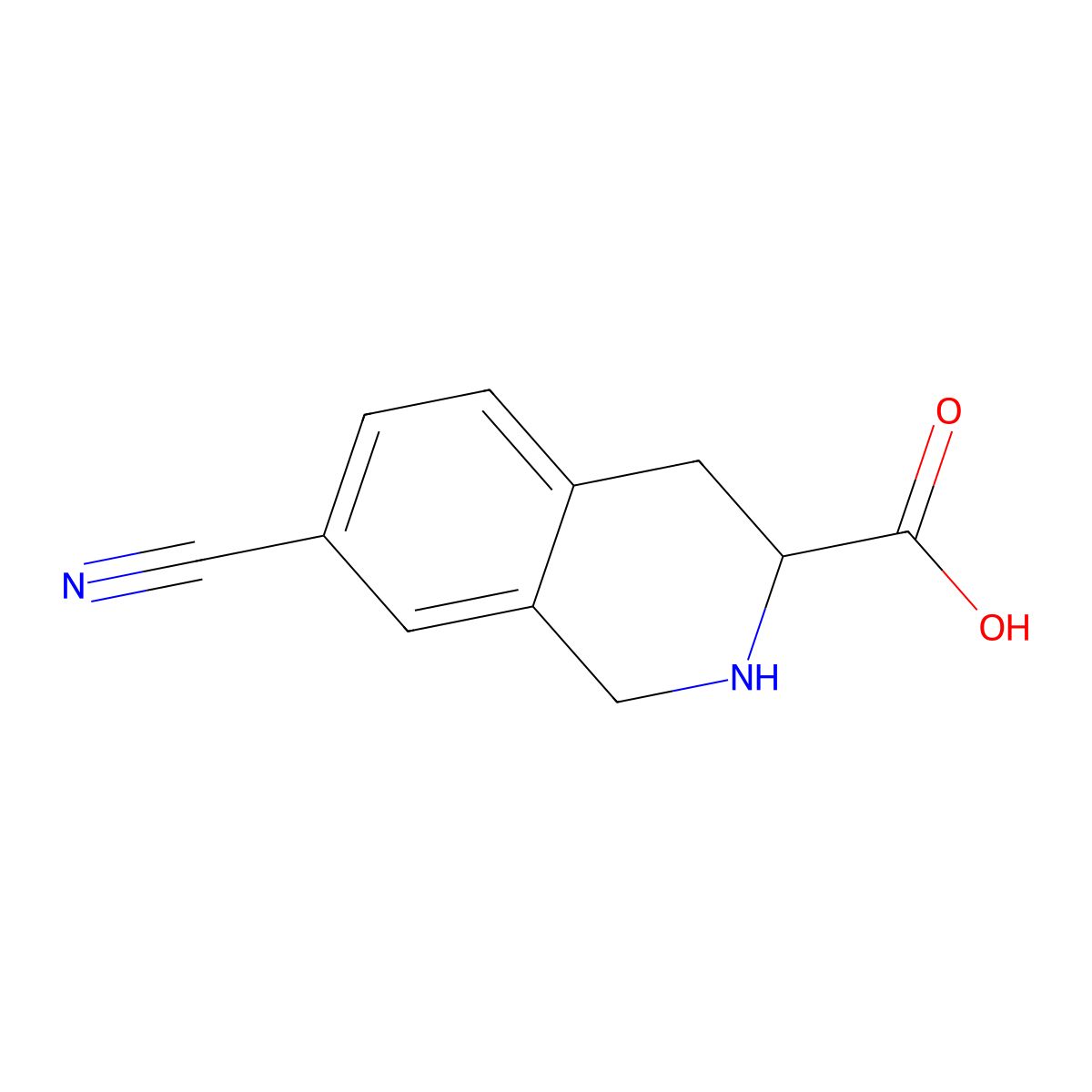7-Cyano-1,2,3,4-tetrahydroisoquinoline-3-carboxylic acid molecular structure, CAS 768326-09-6