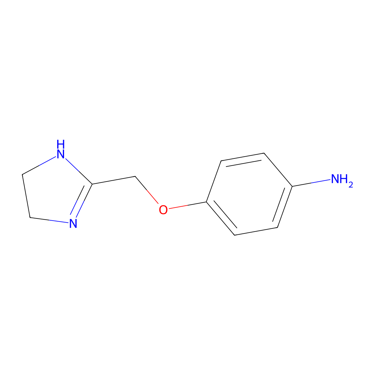 4-(4,5-dihydro-1H-imidazol-2-ylmethoxy)aniline molecular structure, CAS 768333-60-4