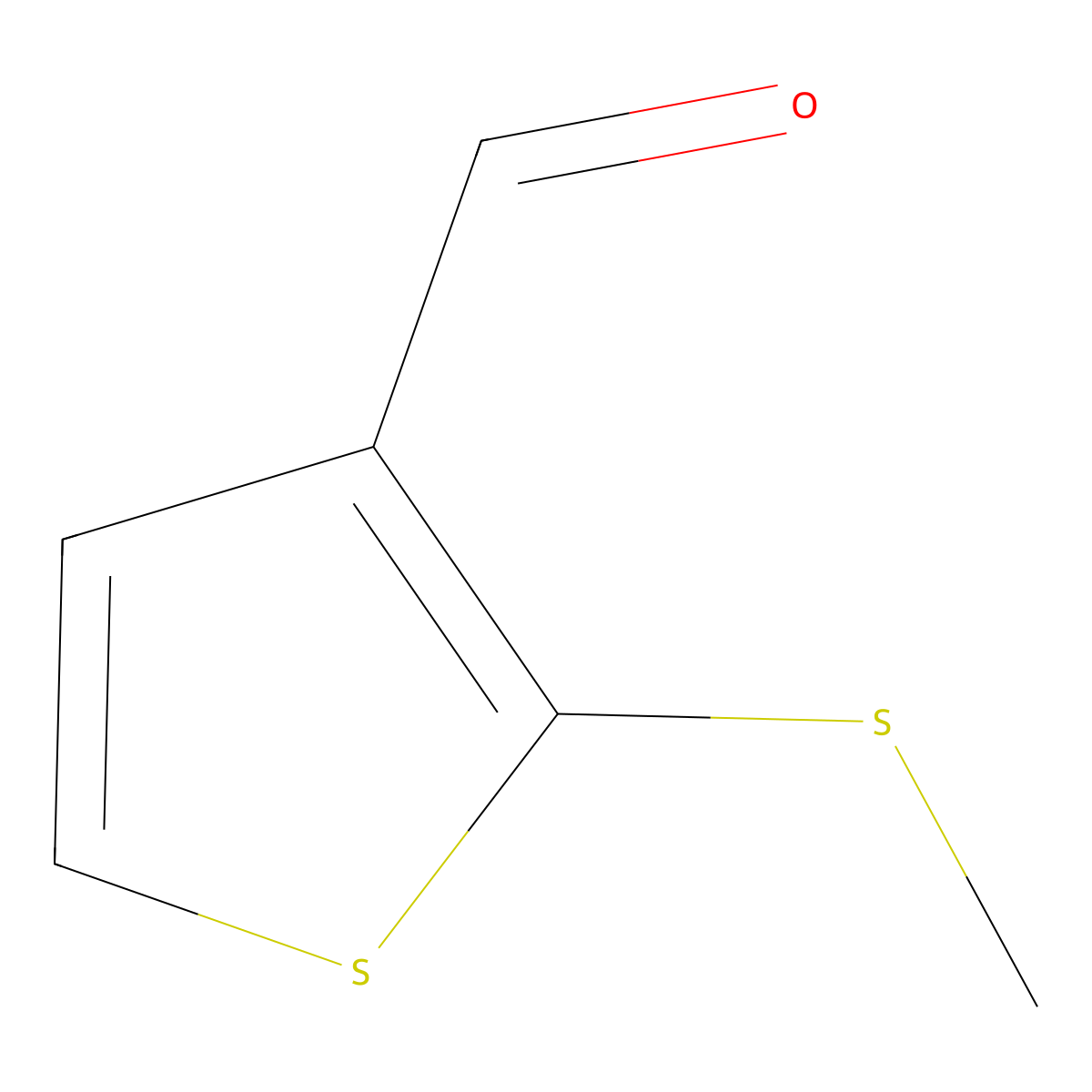 2-(Methylthio)thiophene-3-carboxaldehyde molecular structure, CAS 76834-95-2