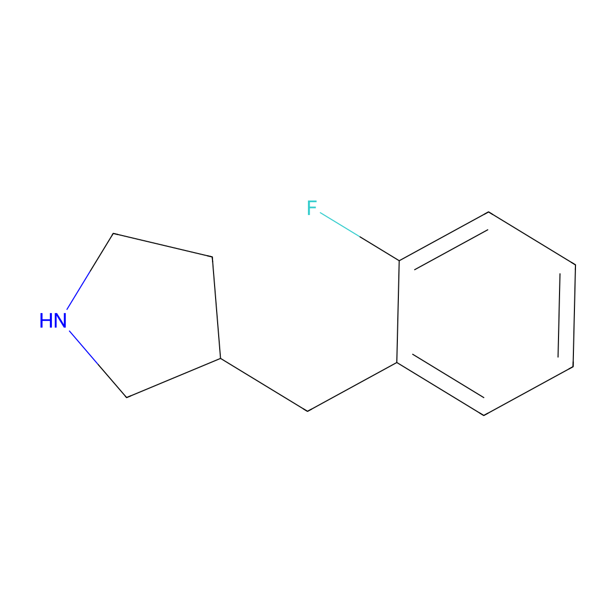 3-((2-Fluorophenyl)methyl)pyrrolidine molecular structure, CAS 768341-24-8