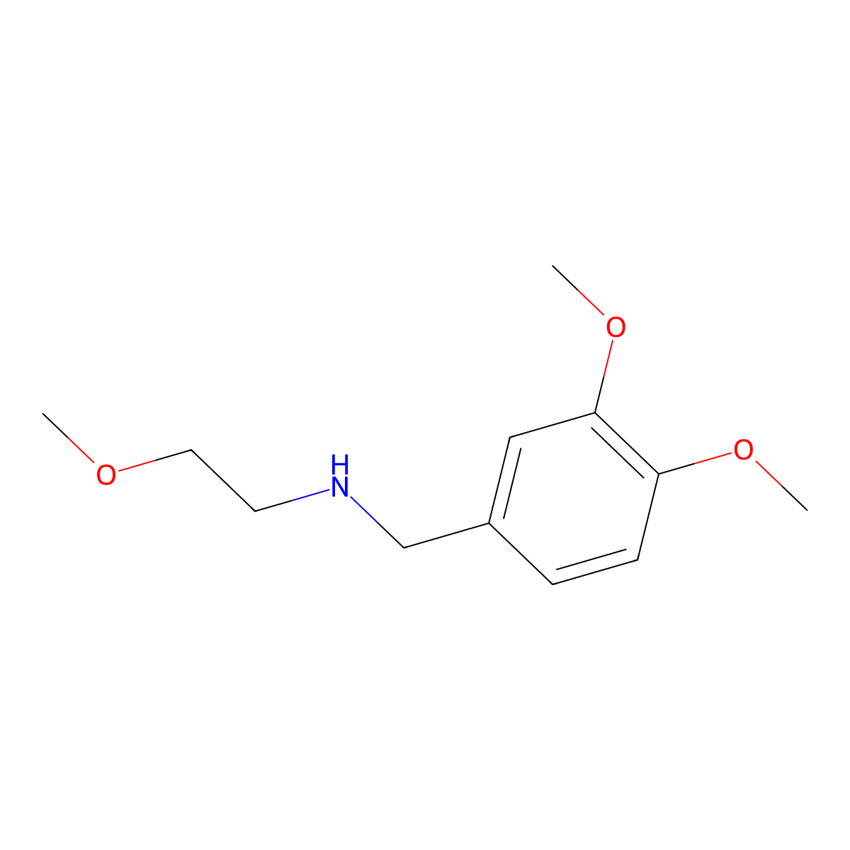 N-(3,4-dimethoxybenzyl)-2-methoxyethanamine molecular structure, CAS 768343-59-5