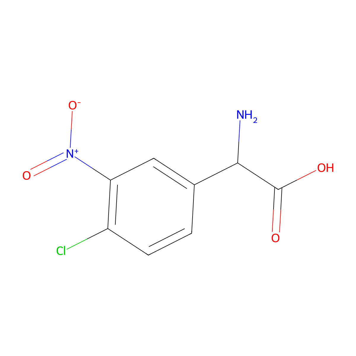 2-Amino-2-(4-chloro-3-nitrophenyl)acetic Acid molecular structure, CAS 768347-03-1