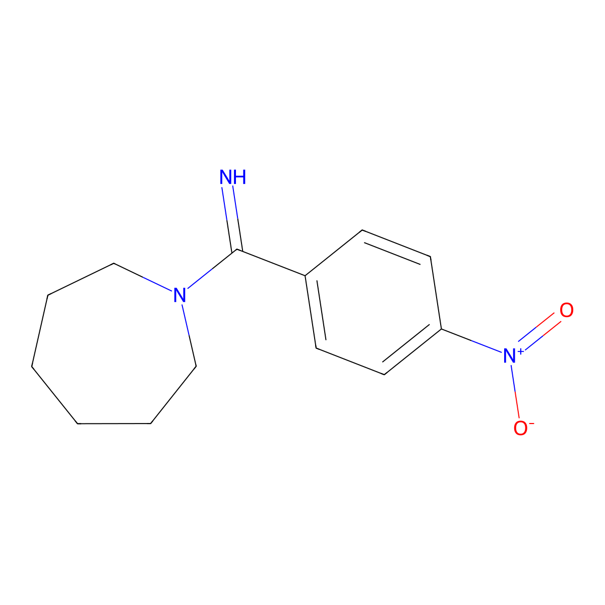 Azepan-1-yl-(4-nitrophenyl)methanimine molecular structure, CAS 768348-78-3