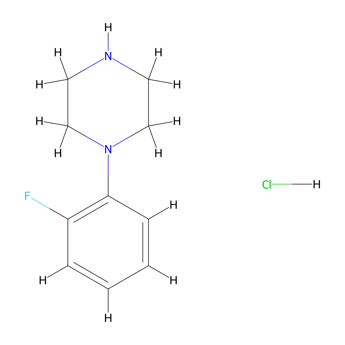 1-(2-Fluorophenyl)piperazine Hydrochloride molecular structure, CAS 76835-09-1