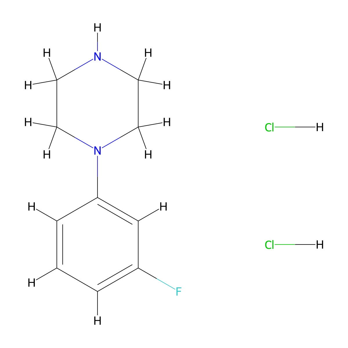 1-(3-Fluorophenyl)piperazine dihydrochloride molecular structure, CAS 76835-10-4