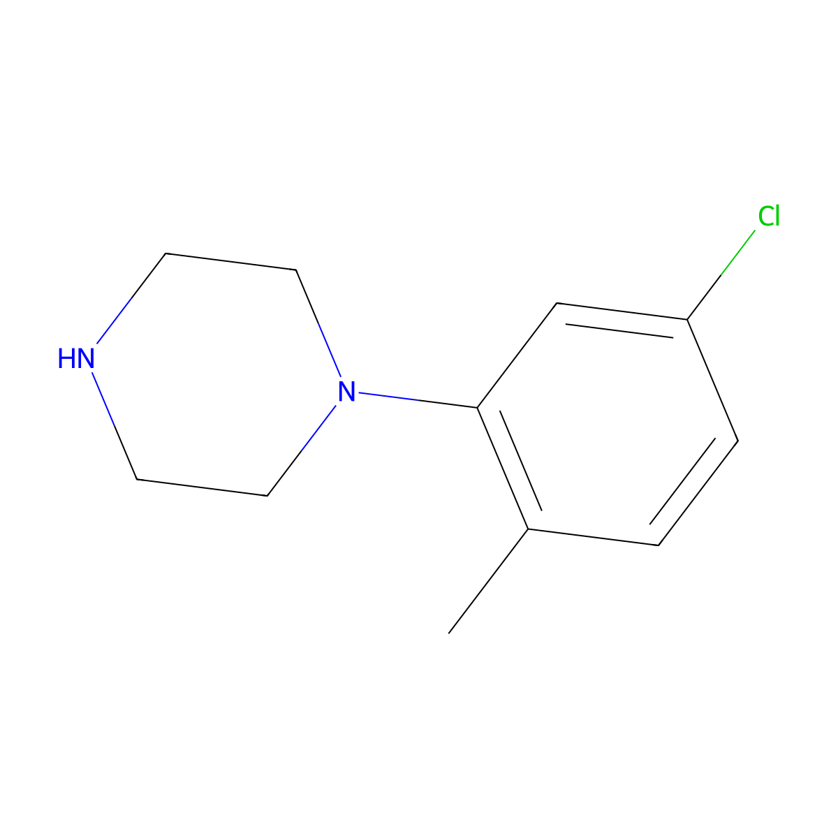 N-(5-Chloro-2-methylphenyl)piperazine molecular structure, CAS 76835-20-6