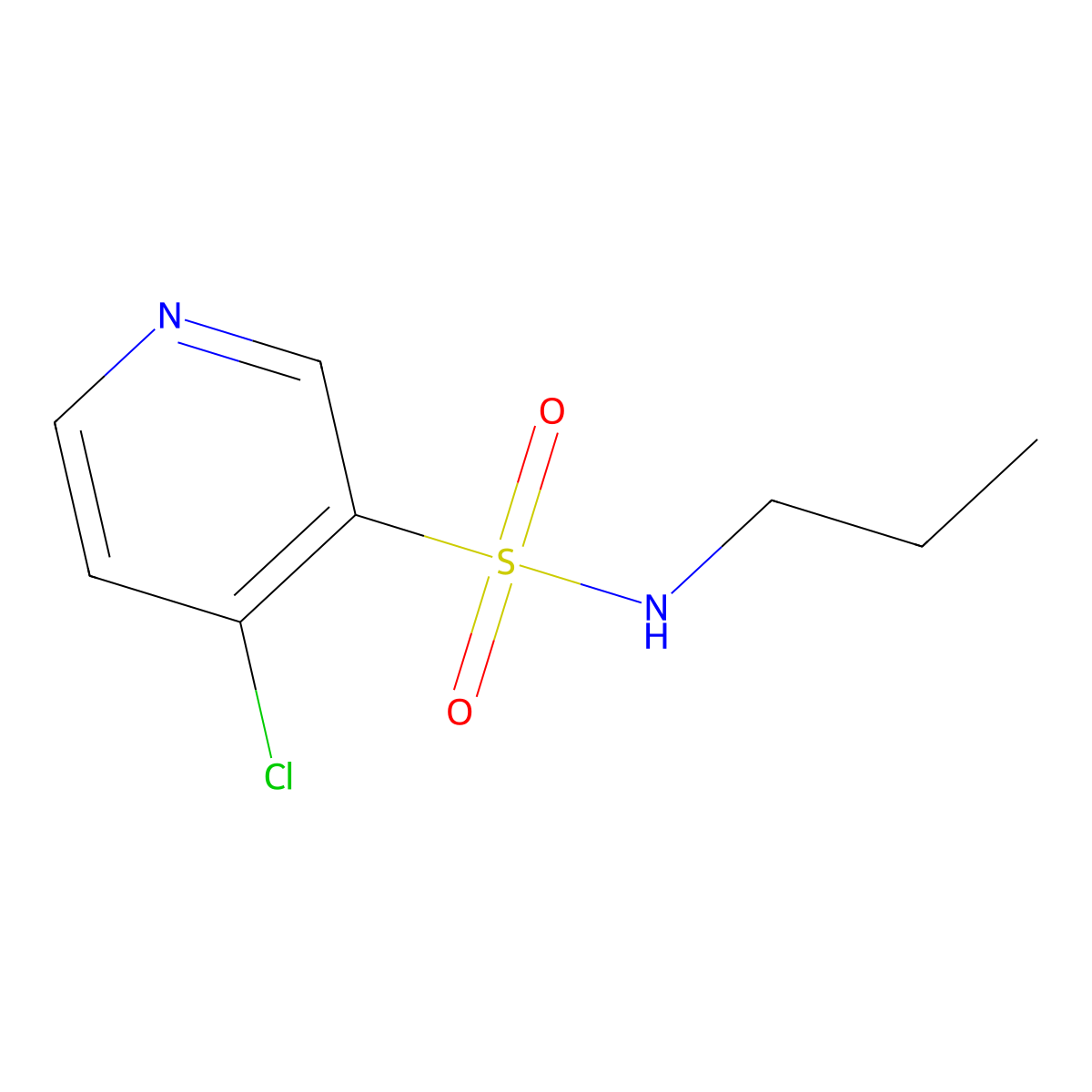 4-chloro-N-propylpyridine-3-sulfonamide molecular structure, CAS 76835-21-7
