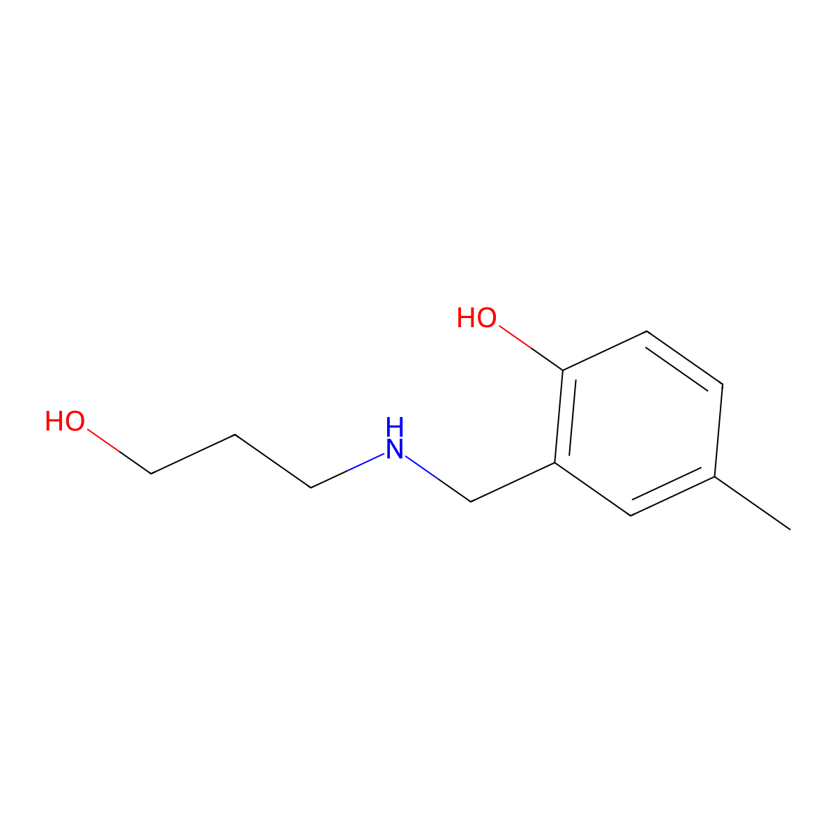 2-{[(3-Hydroxypropyl)amino]methyl}-4-methylphenol molecular structure, CAS 768357-68-2