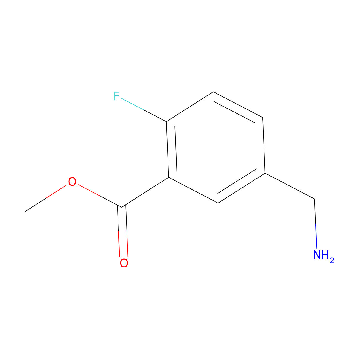 Methyl 5-(aminomethyl)-2-fluorobenzoate molecular structure, CAS 768357-98-8