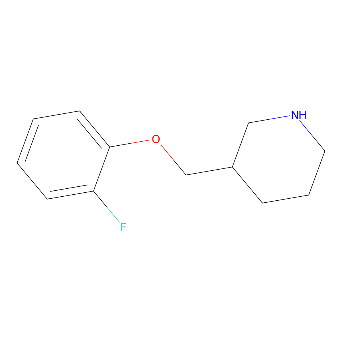 3-[(2-Fluorophenoxy)methyl]piperidine molecular structure, CAS 768358-04-9