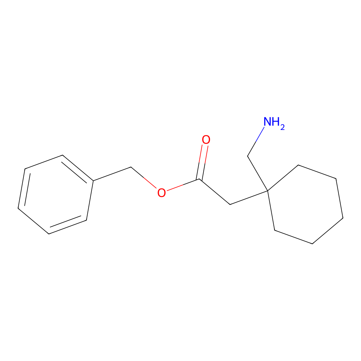 Benzyl 2-[1-(aminomethyl)cyclohexyl]acetate molecular structure, CAS 768358-87-8