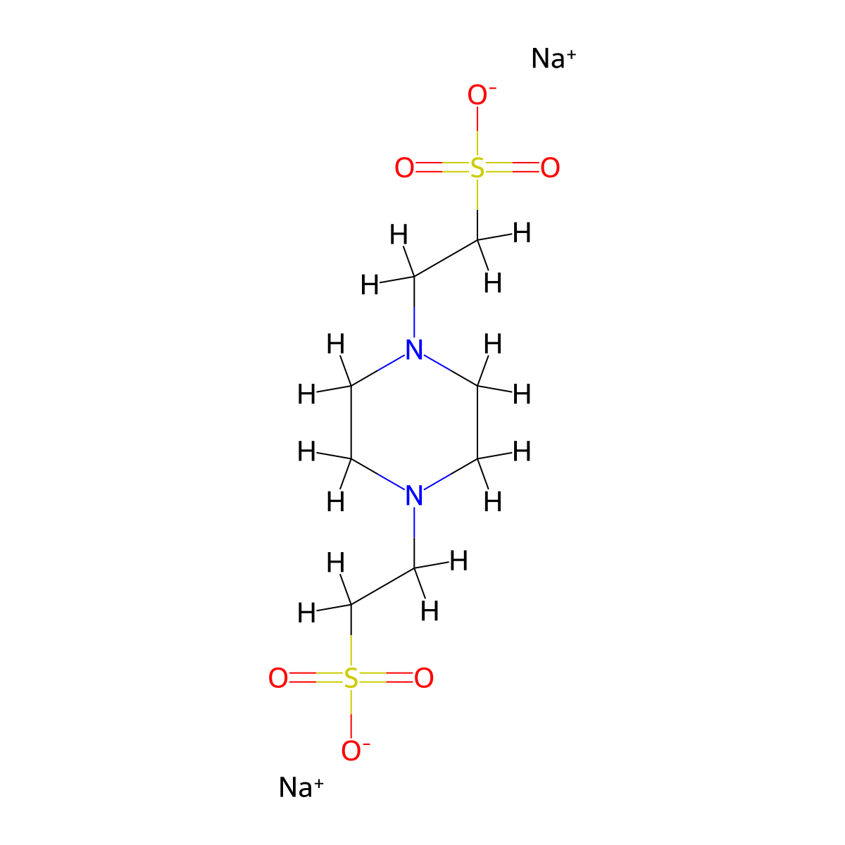 pipes disodium salt molecular structure, CAS 76836-02-7