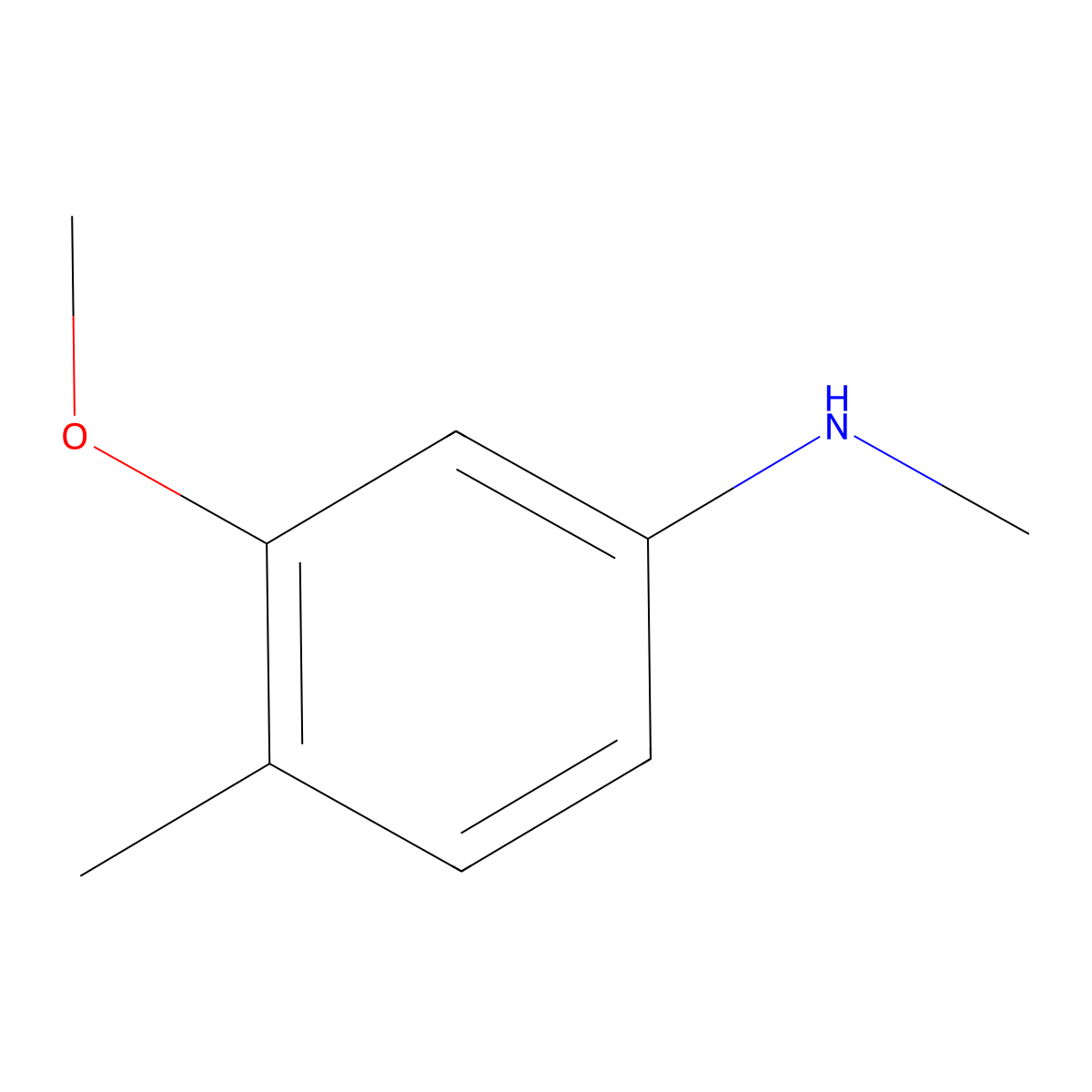 3-methoxy-N,4-dimethylaniline molecular structure, CAS 76837-74-6