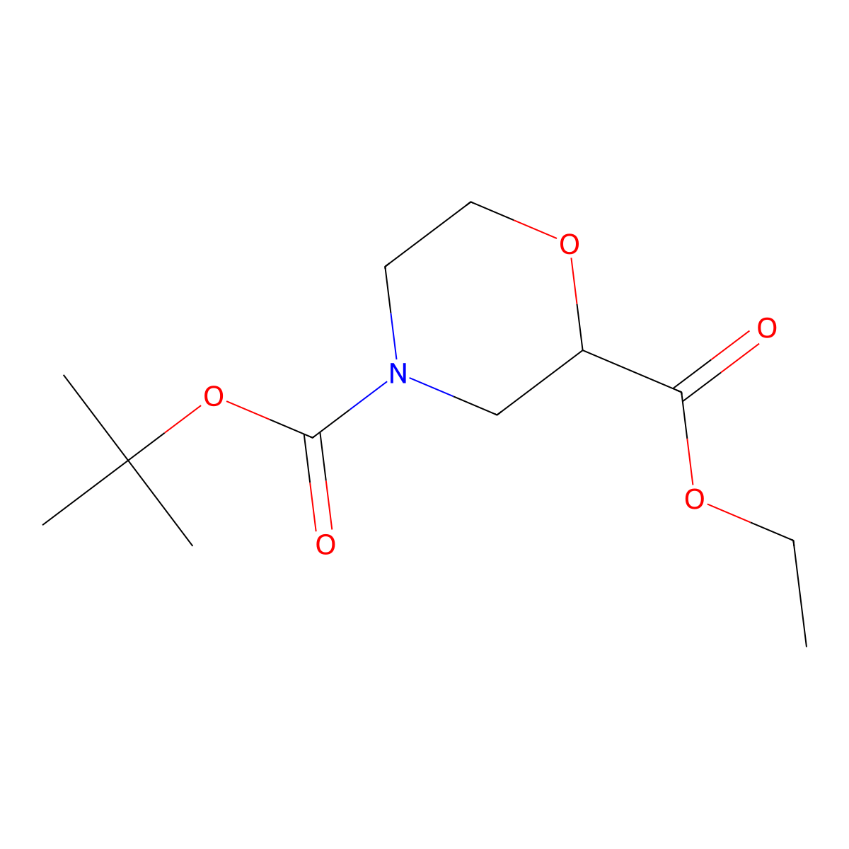 Ethyl 4-Boc-2-morpholinecarboxylate molecular structure, CAS 768371-16-0