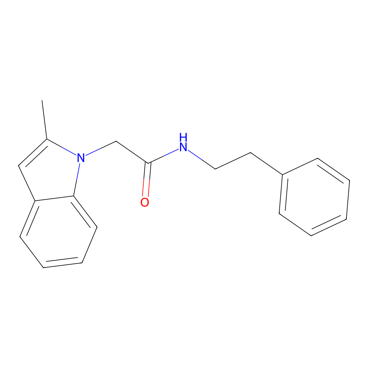 2-(2-methyl-1H-indol-1-yl)-N-(2-phenylethyl)acetamide molecular structure, CAS 768376-82-5