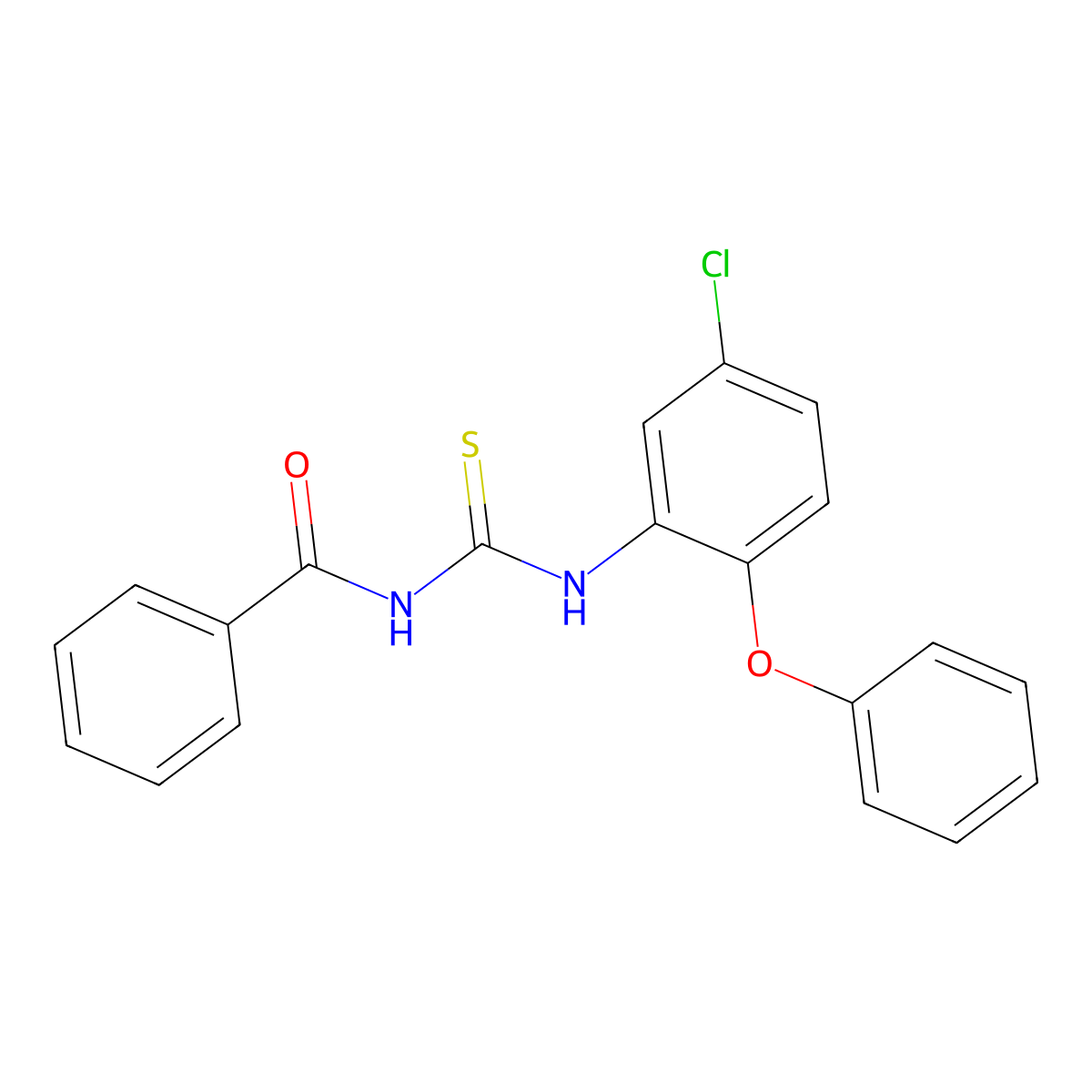 N-[(5-chloro-2-phenoxyphenyl)carbamothioyl]benzamide molecular structure, CAS 76838-26-1