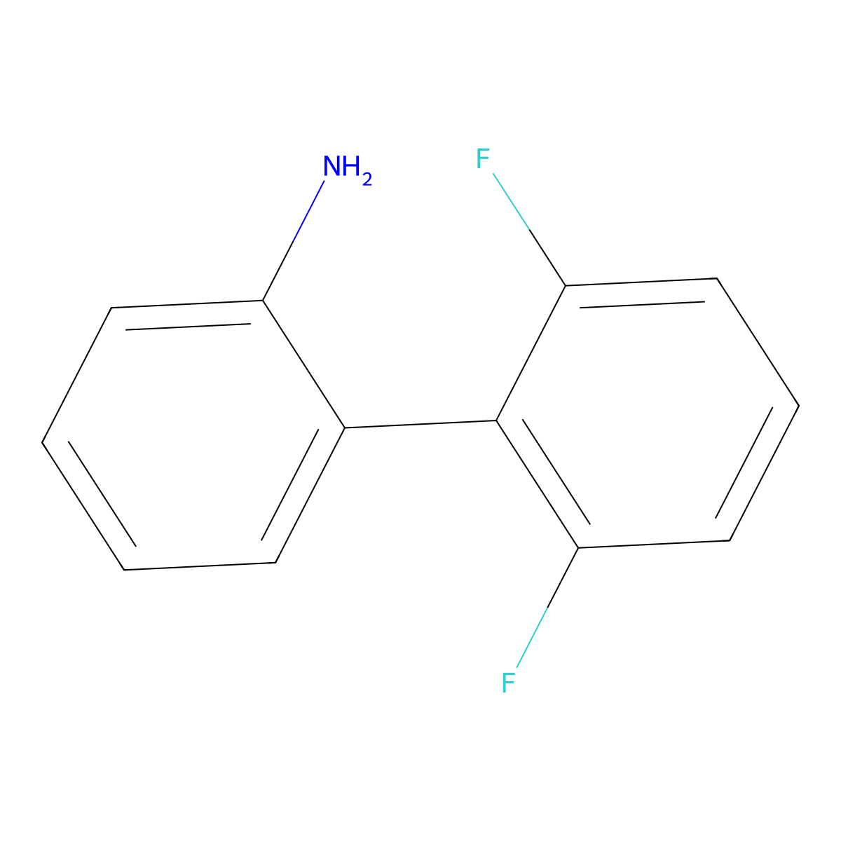 2-(2,6-Difluorophenyl)aniline molecular structure, CAS 76838-89-6