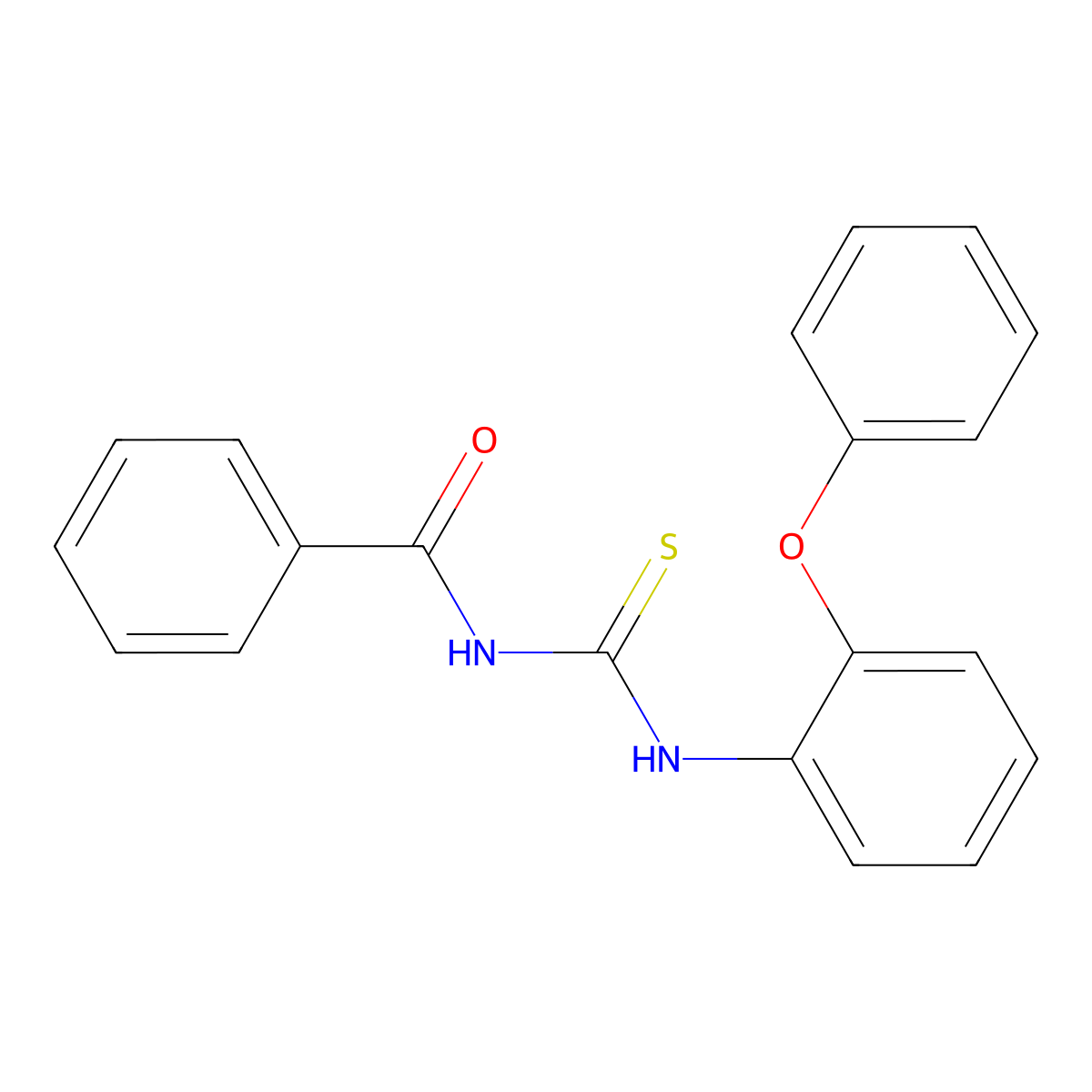 N-benzoyl-N'-(2-phenoxyphenyl)thiourea molecular structure, CAS 76839-52-6