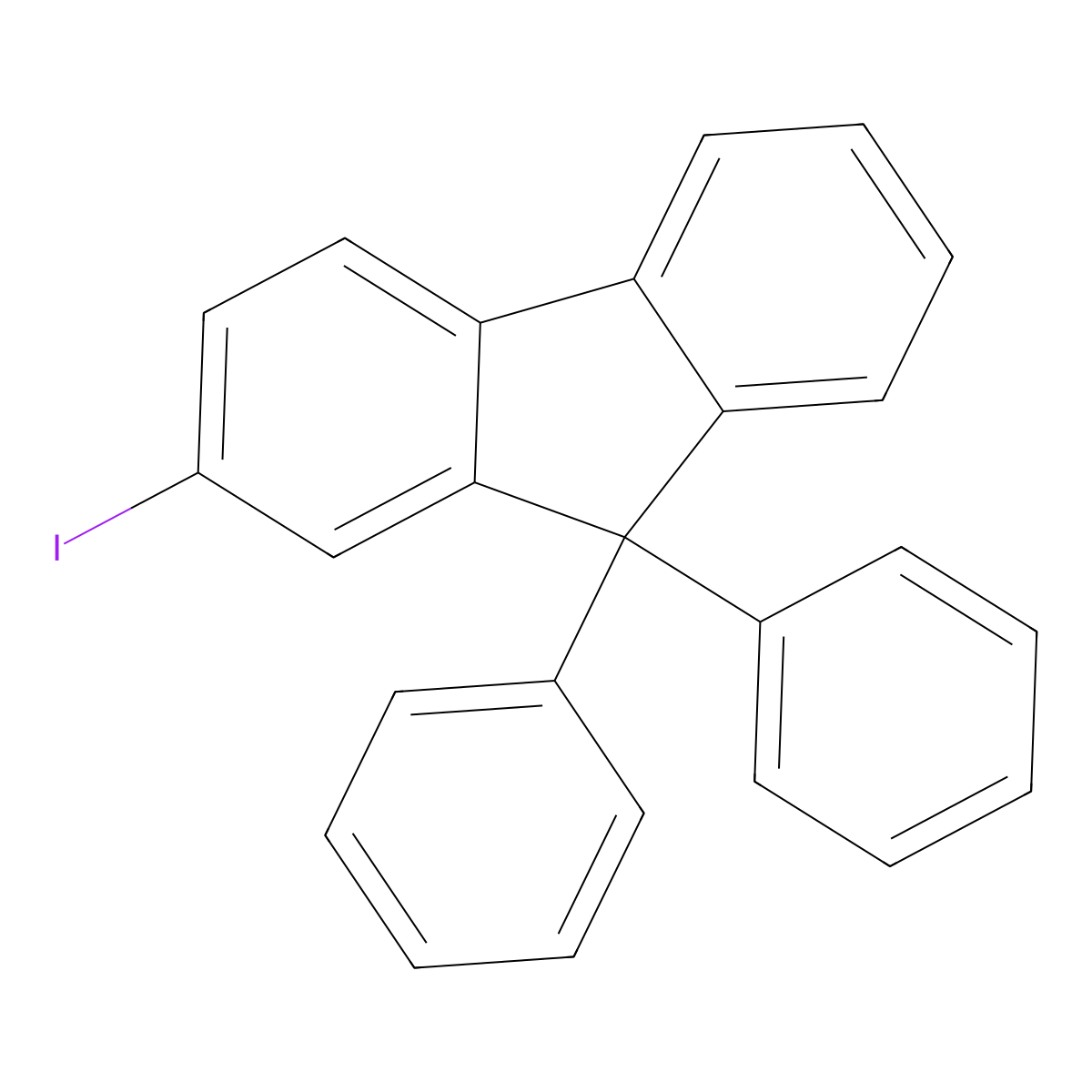 2-Iodo-9,9-diphenyl-9H-fluorene molecular structure, CAS 768398-90-9