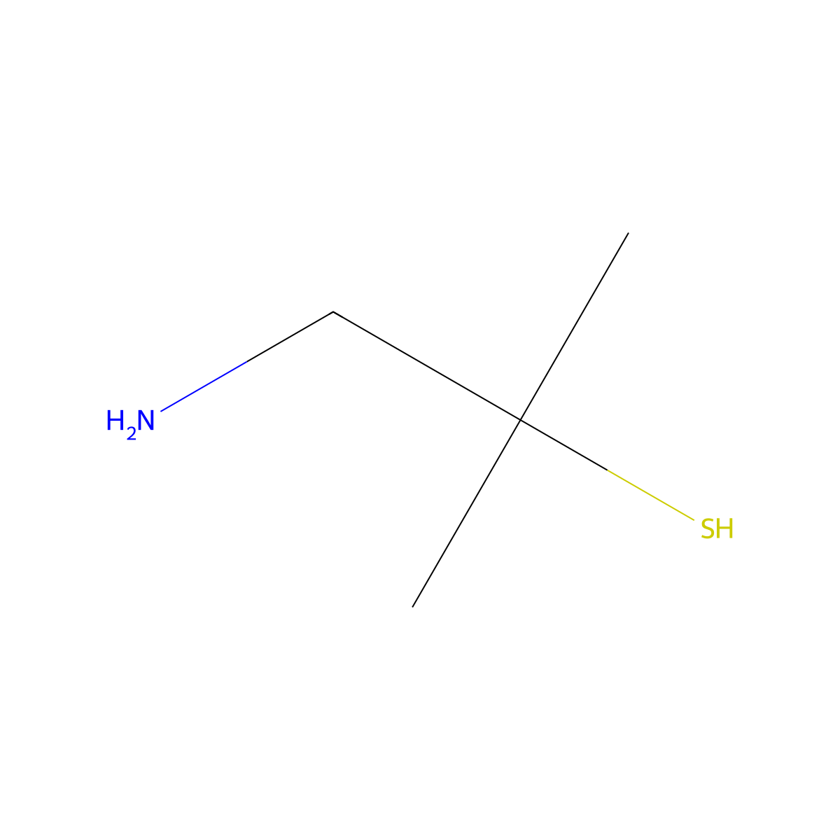 1-Amino-2,2-dimethyl-2-mercaptoethane molecular structure, CAS 7684-18-6