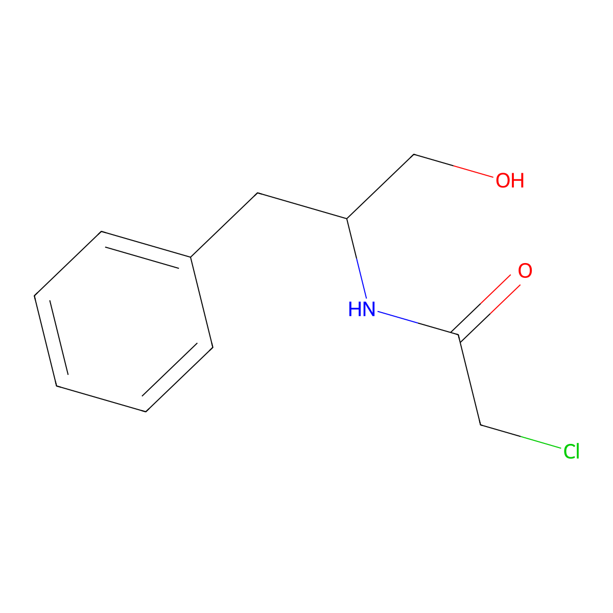 2-Chloro-N-(1-hydroxy-3-phenylpropan-2-YL)acetamide molecular structure, CAS 7684-28-8