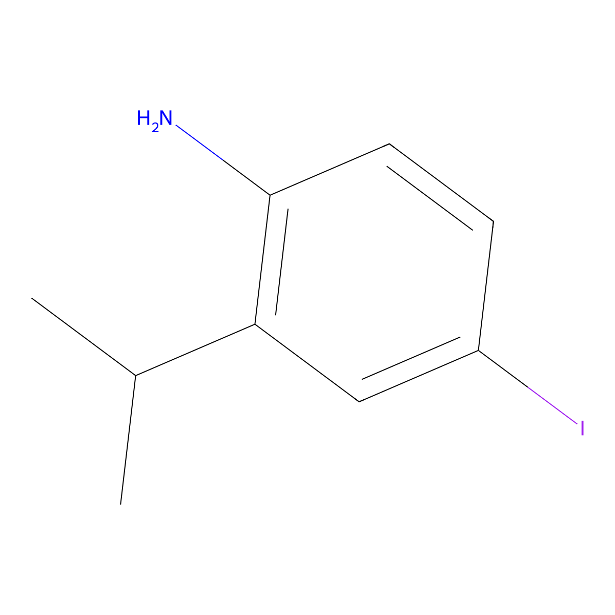 4-Iodo-2-(propan-2-yl)aniline molecular structure, CAS 76842-13-2