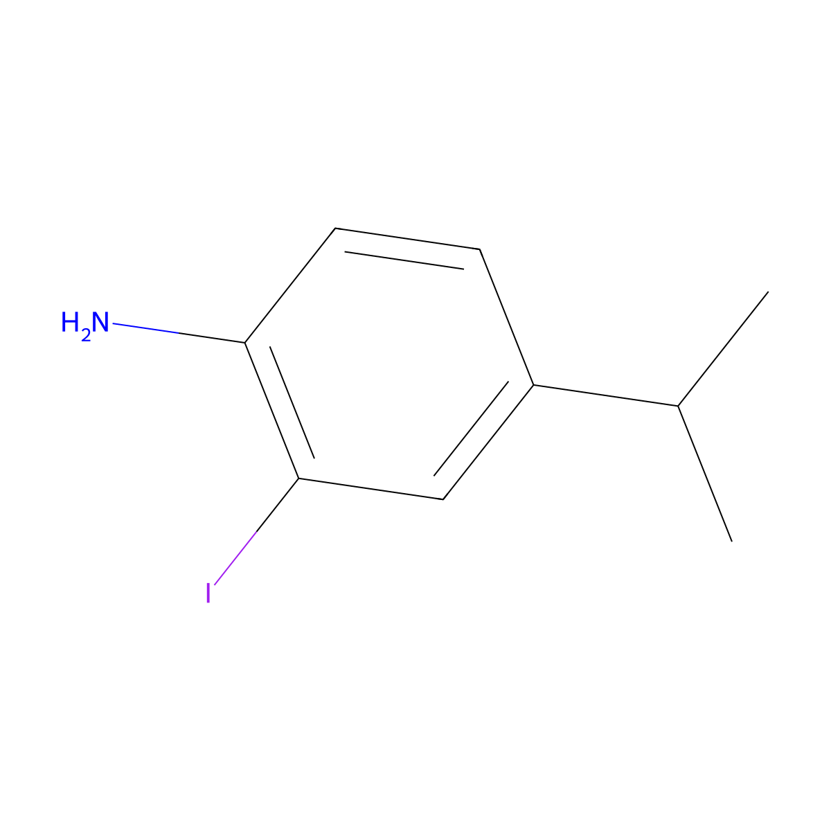 2-Iodo-4-isopropylaniline molecular structure, CAS 76842-15-4