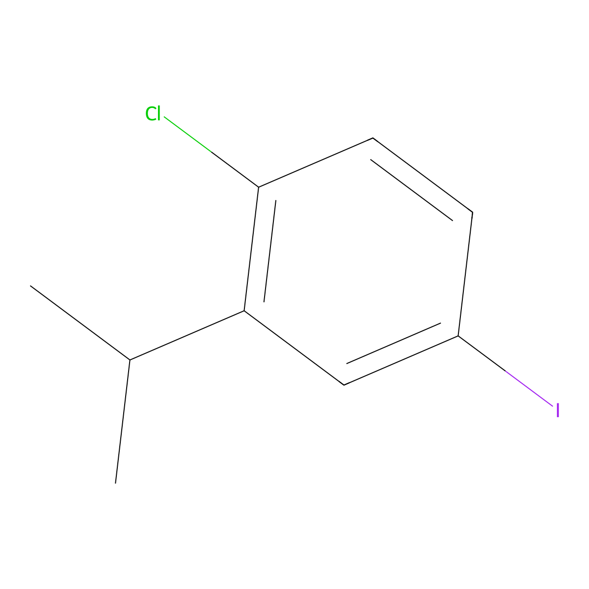 1-Chloro-4-iodo-2-isopropylbenzene molecular structure, CAS 76842-17-6