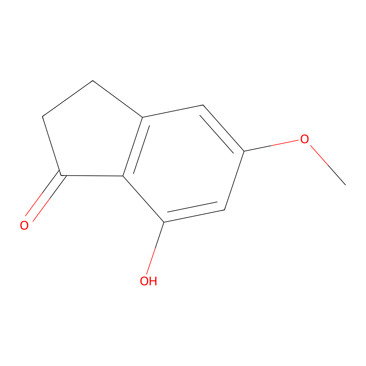 7-Hydroxy-5-methoxy-2,3-dihydro-1H-inden-1-one molecular structure, CAS 76842-70-1