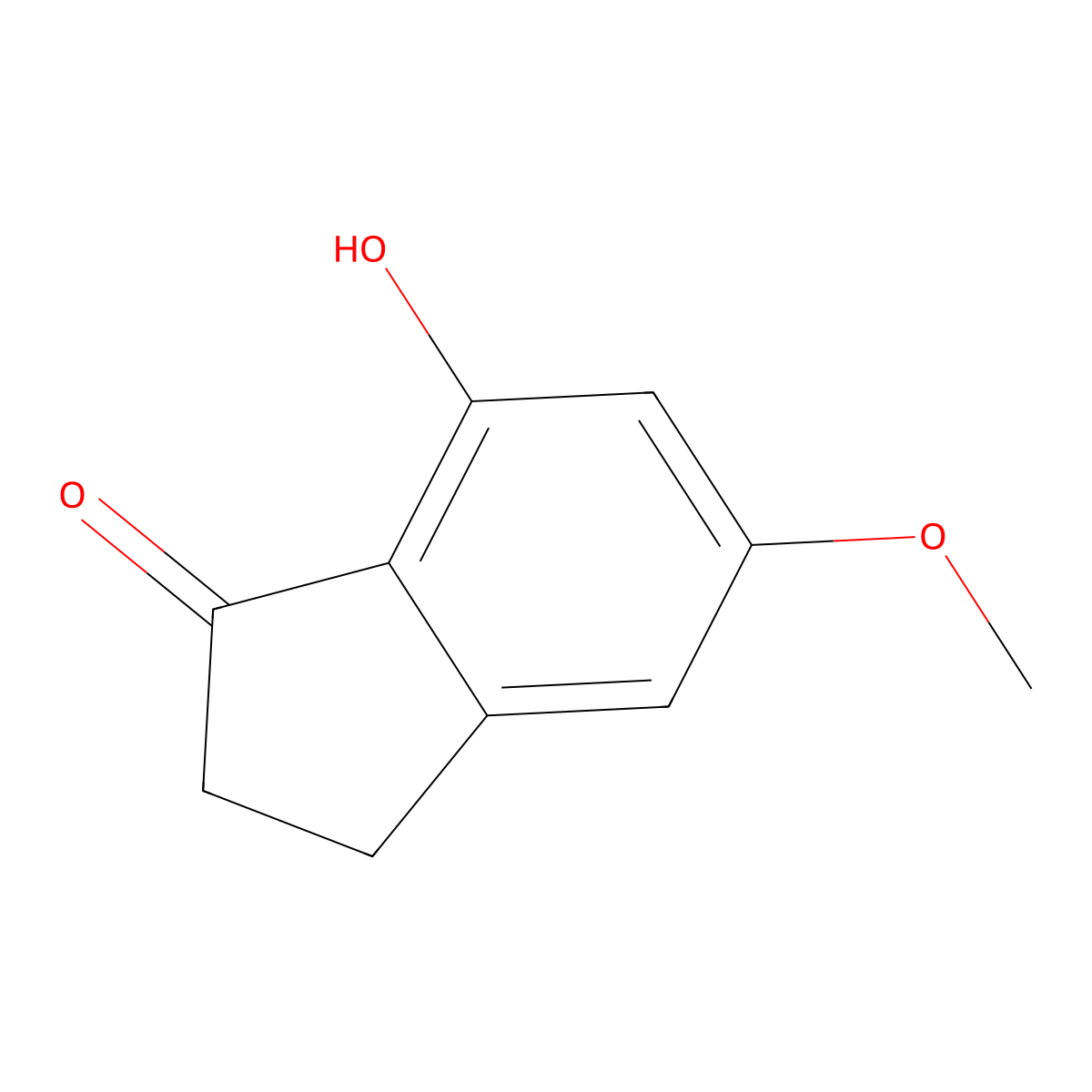 7-Hydroxy-5-methoxy-2,3-dihydro-1H-inden-1-one molecular structure, CAS 76842-70-1