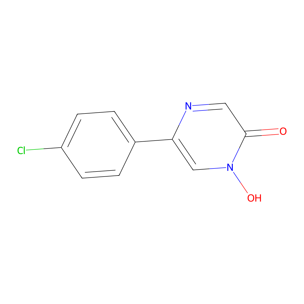 5-(4-chlorophenyl)-1-hydroxy-2(1H)-pyrazinone molecular structure, CAS 76849-87-1