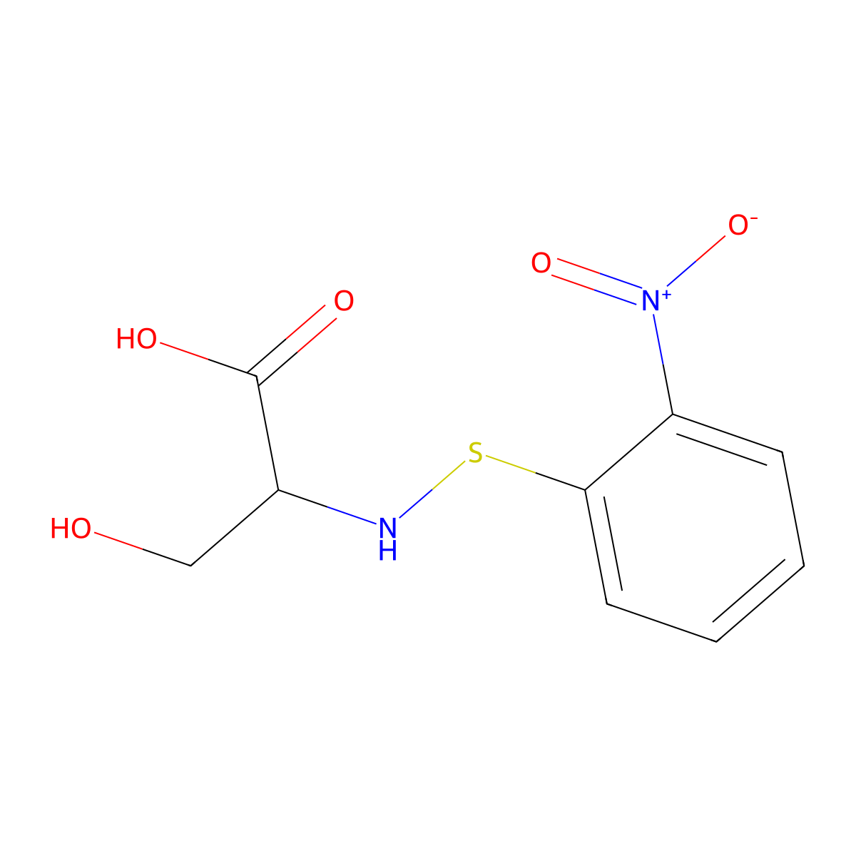 N-((o-Nitrophenyl)thio)-L-serine molecular structure, CAS 7685-69-0