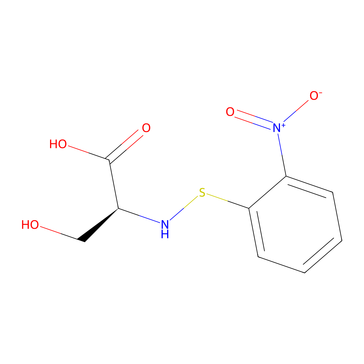 N-((o-Nitrophenyl)thio)-L-serine molecular structure, CAS 7685-69-0