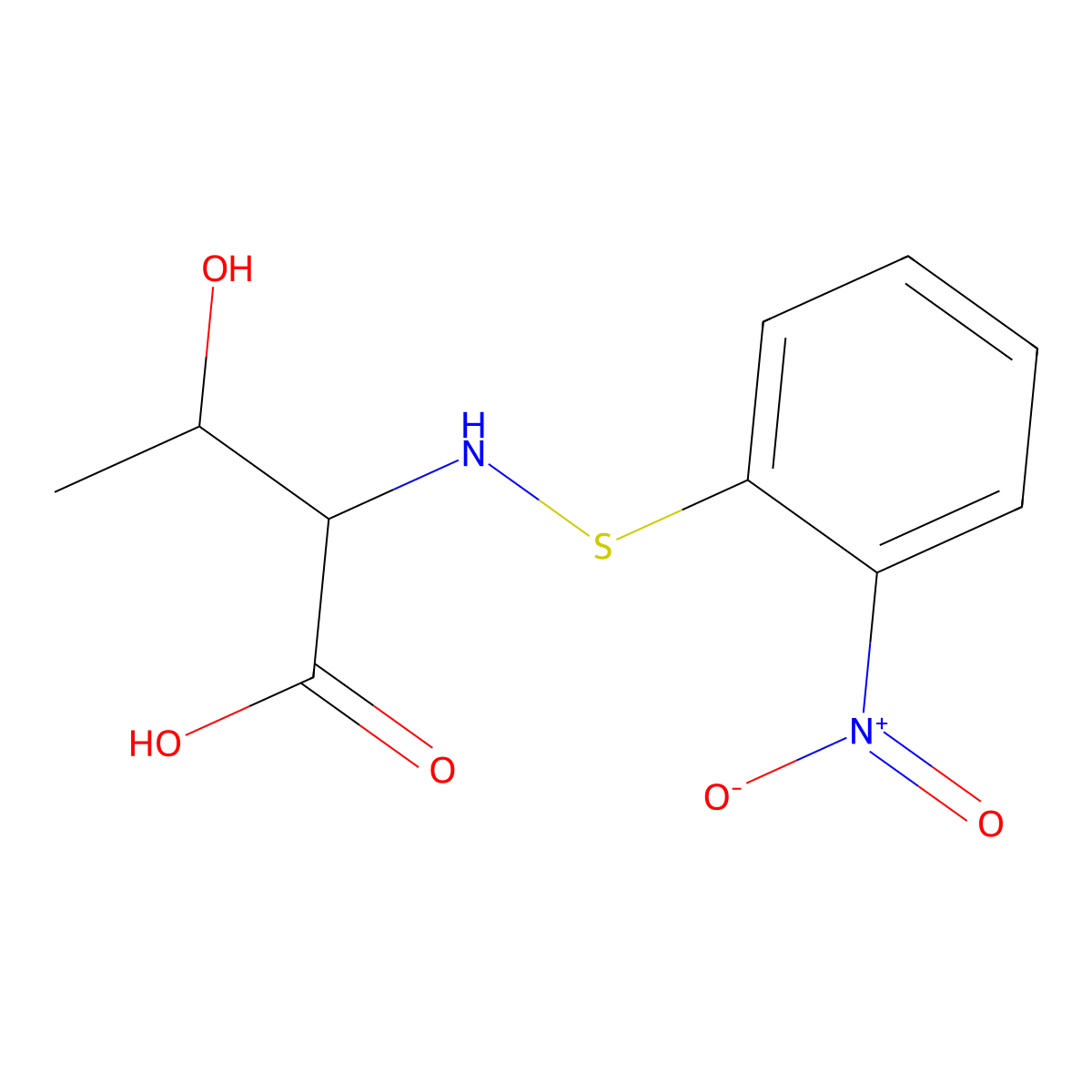 N-((o-Nitrophenyl)thio)-L-threonine molecular structure, CAS 7685-70-3