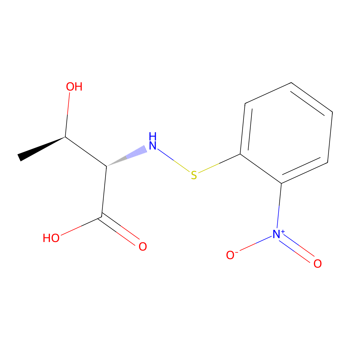 N-((o-Nitrophenyl)thio)-L-threonine molecular structure, CAS 7685-70-3