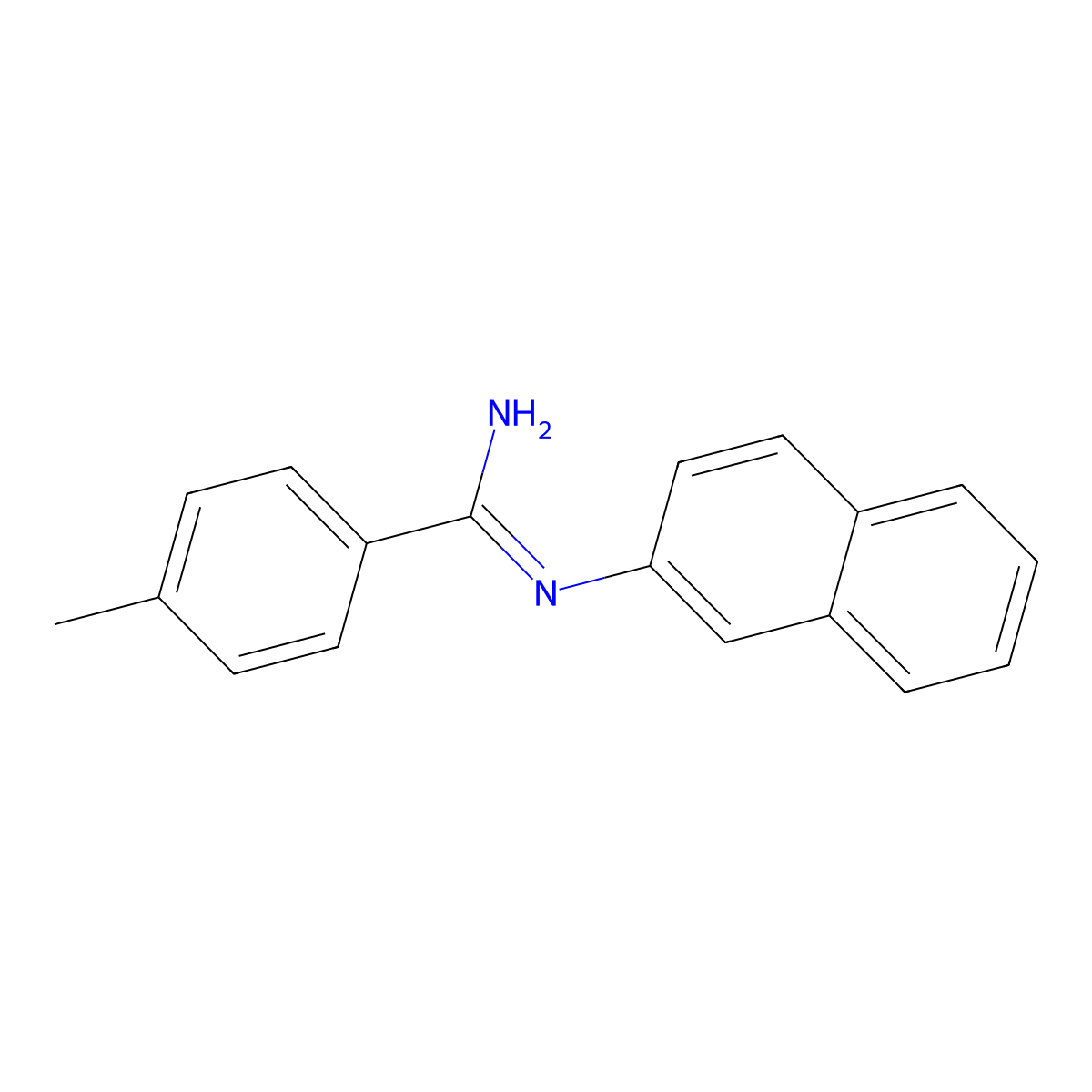 Benzenecarboximidamide, 4-methyl-N-2-naphthalenyl- molecular structure, CAS 76851-44-0