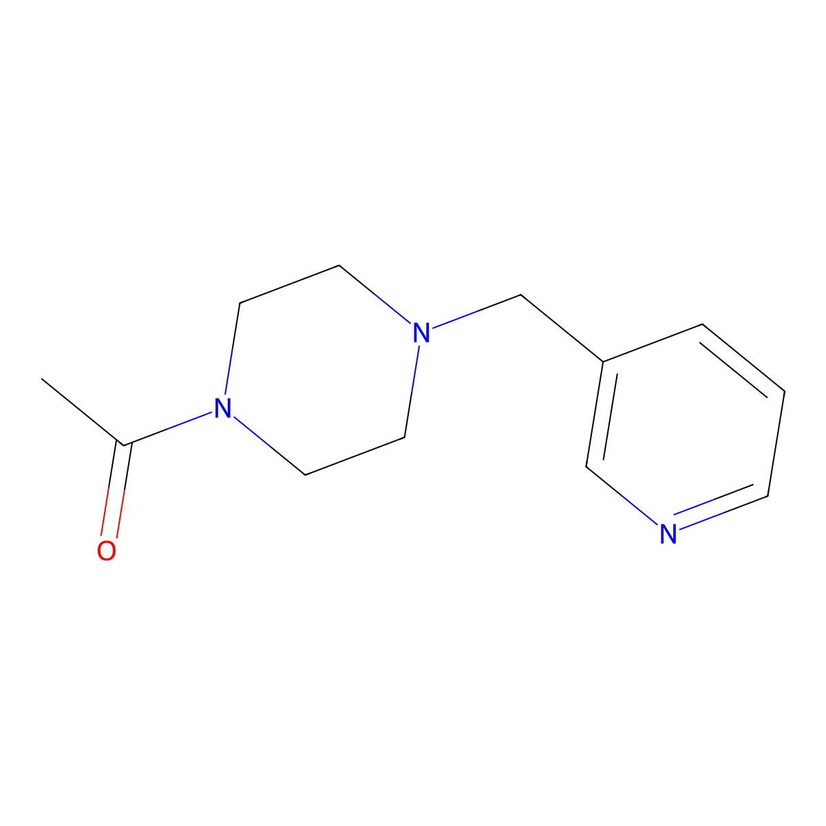 1-{4-[(Pyridin-3-yl)methyl]piperazin-1-yl}ethan-1-one molecular structure, CAS 76851-54-2