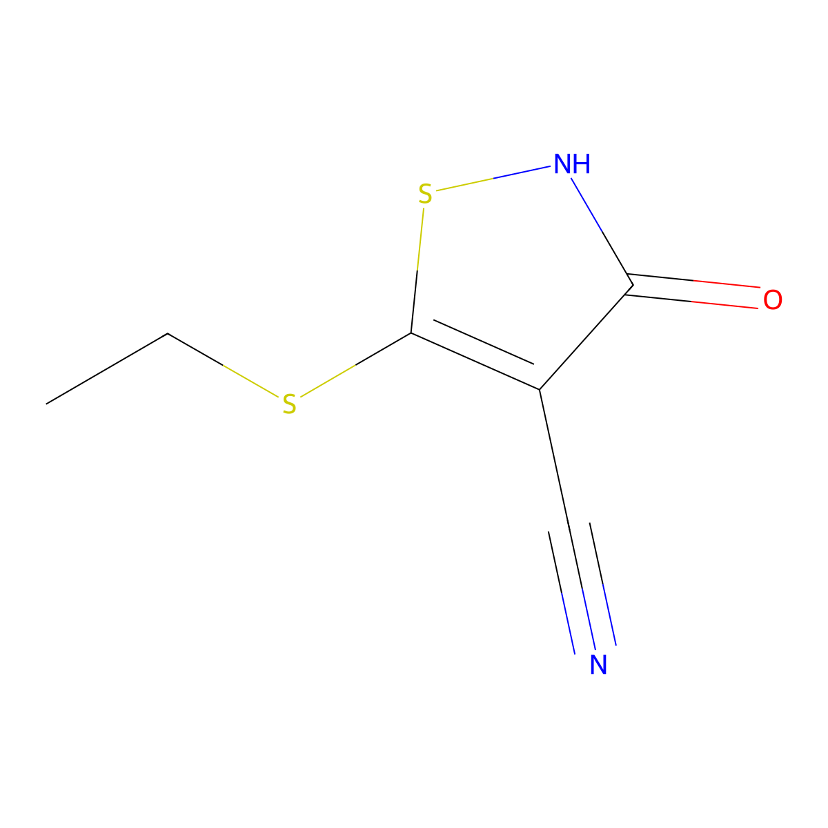 5-(Ethylsulfanyl)-3-hydroxy-1,2-thiazole-4-carbonitrile molecular structure, CAS 76857-13-1