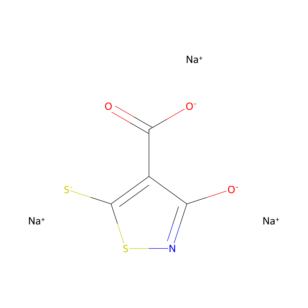Sodium 3-oxido-5-sulfidoisothiazole-4-carboxylate molecular structure, CAS 76857-14-2