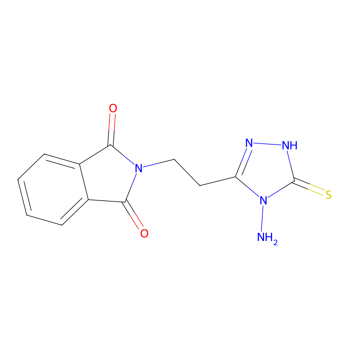2-[2-(4-amino-5-sulfanyl-4H-1,2,4-triazol-3-yl)ethyl]-1H-isoindole-1,3(2H)-dione molecular structure, CAS 76858-28-1