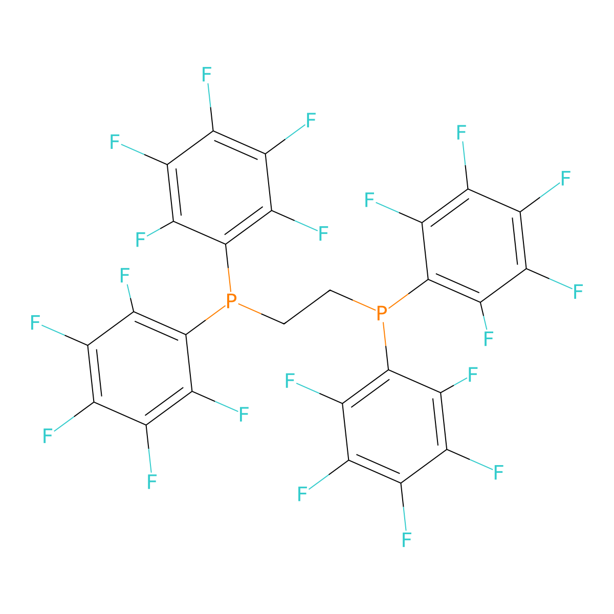 1,2-Bis(bis(pentafluorophenyl)phosphino)ethane molecular structure, CAS 76858-94-1