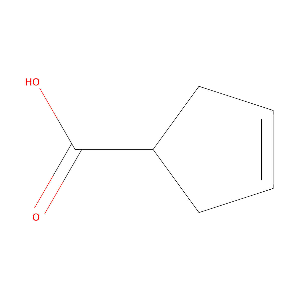3-Cyclopentene-1-carboxylic acid molecular structure, CAS 7686-77-3