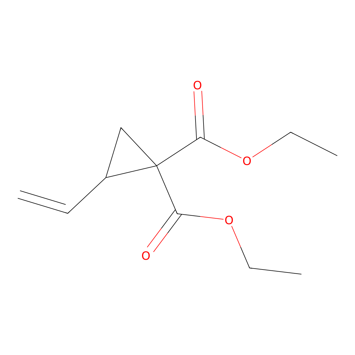 Diethyl 2-vinylcyclopropane-1,1-dicarboxylate molecular structure, CAS 7686-78-4