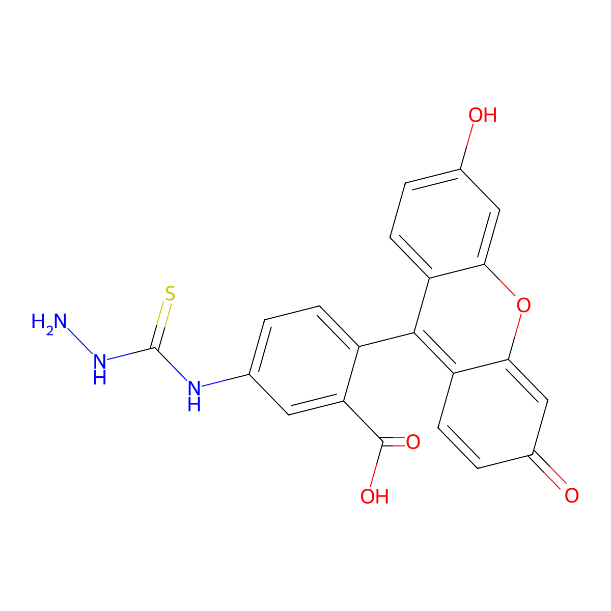 Fluorescein-5-thiosemicarbazide molecular structure, CAS 76863-28-0
