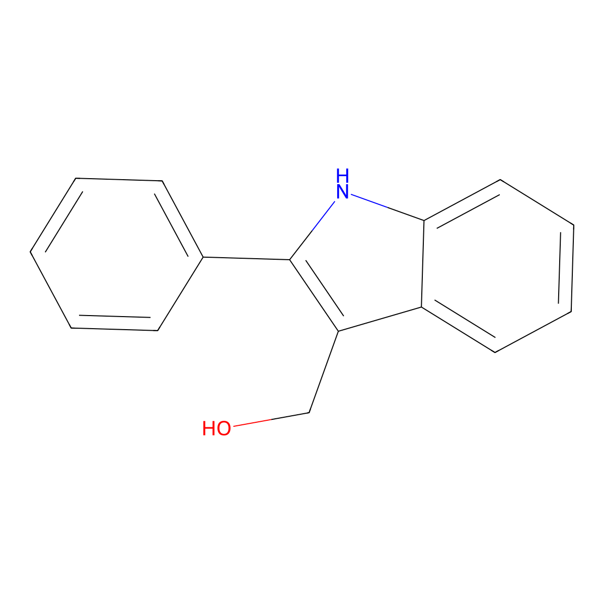 (2-Phenyl-1H-indol-3-YL)methanol molecular structure, CAS 76869-07-3