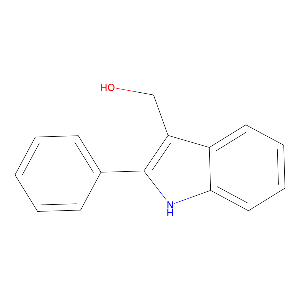 (2-Phenyl-1H-indol-3-YL)methanol molecular structure, CAS 76869-07-3
