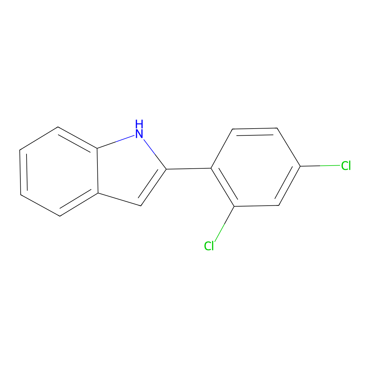 2-(2,4-dichlorophenyl)-1H-indole molecular structure, CAS 76869-15-3